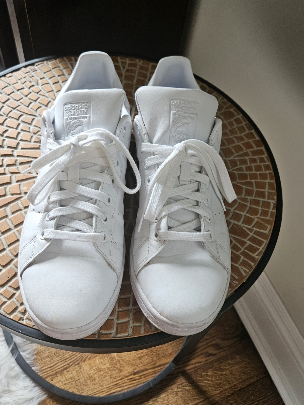 adidas White Leather Sneaker - Classic Trefoil Branding